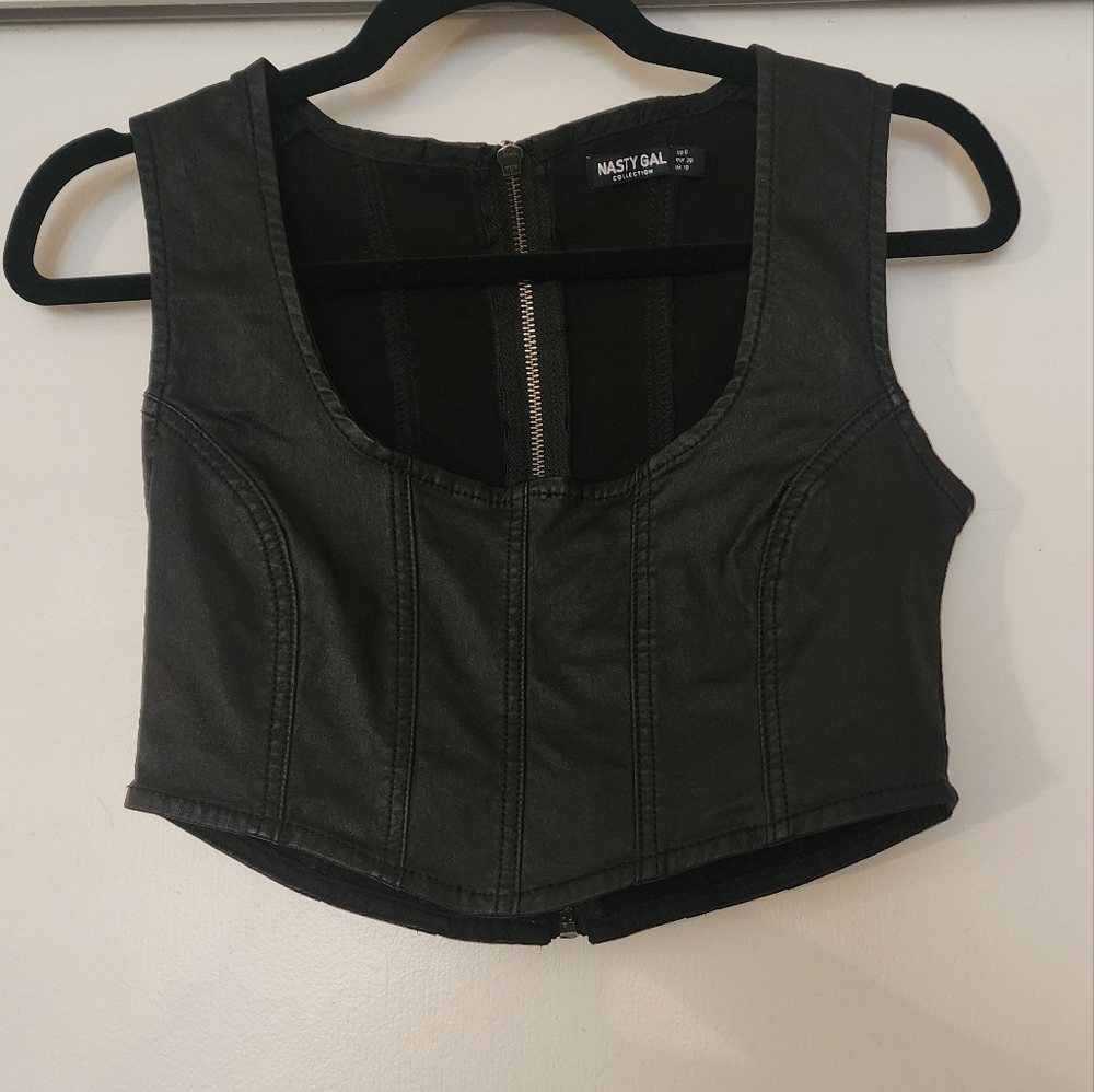 Nasty Gal Pleather Crop Top